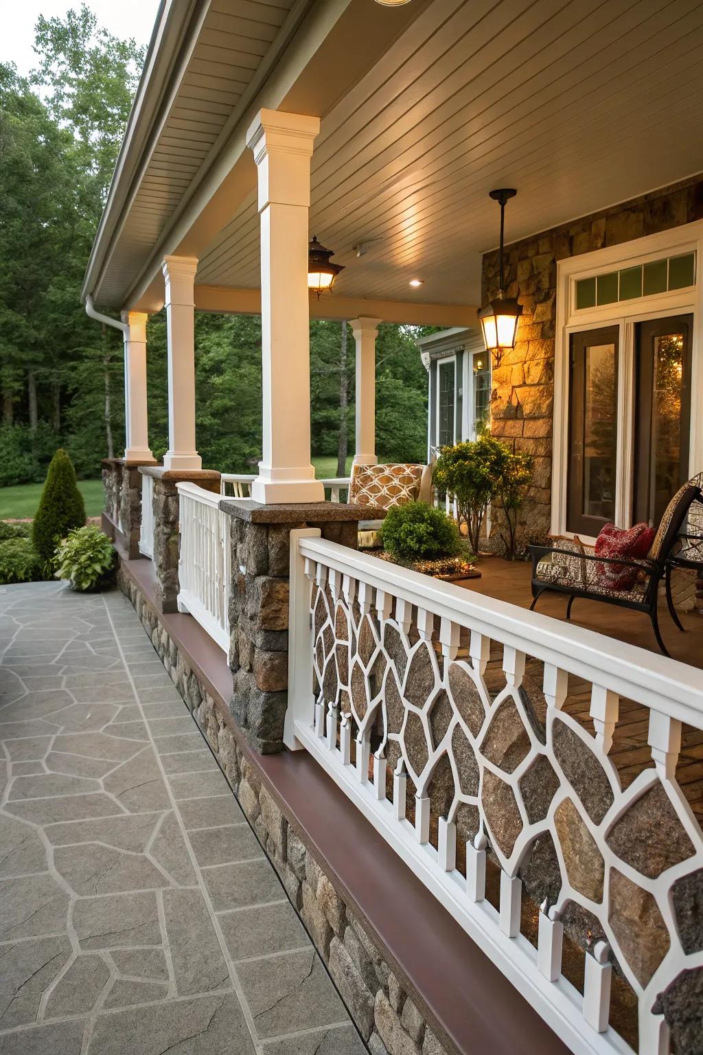 Undemanding patterned vinyl railings