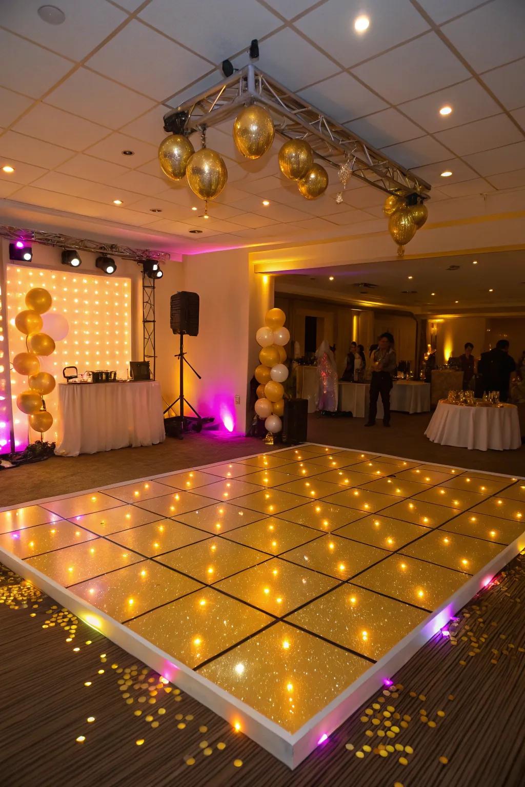 An exhilarating dance zone illuminating a night for remembrance.
