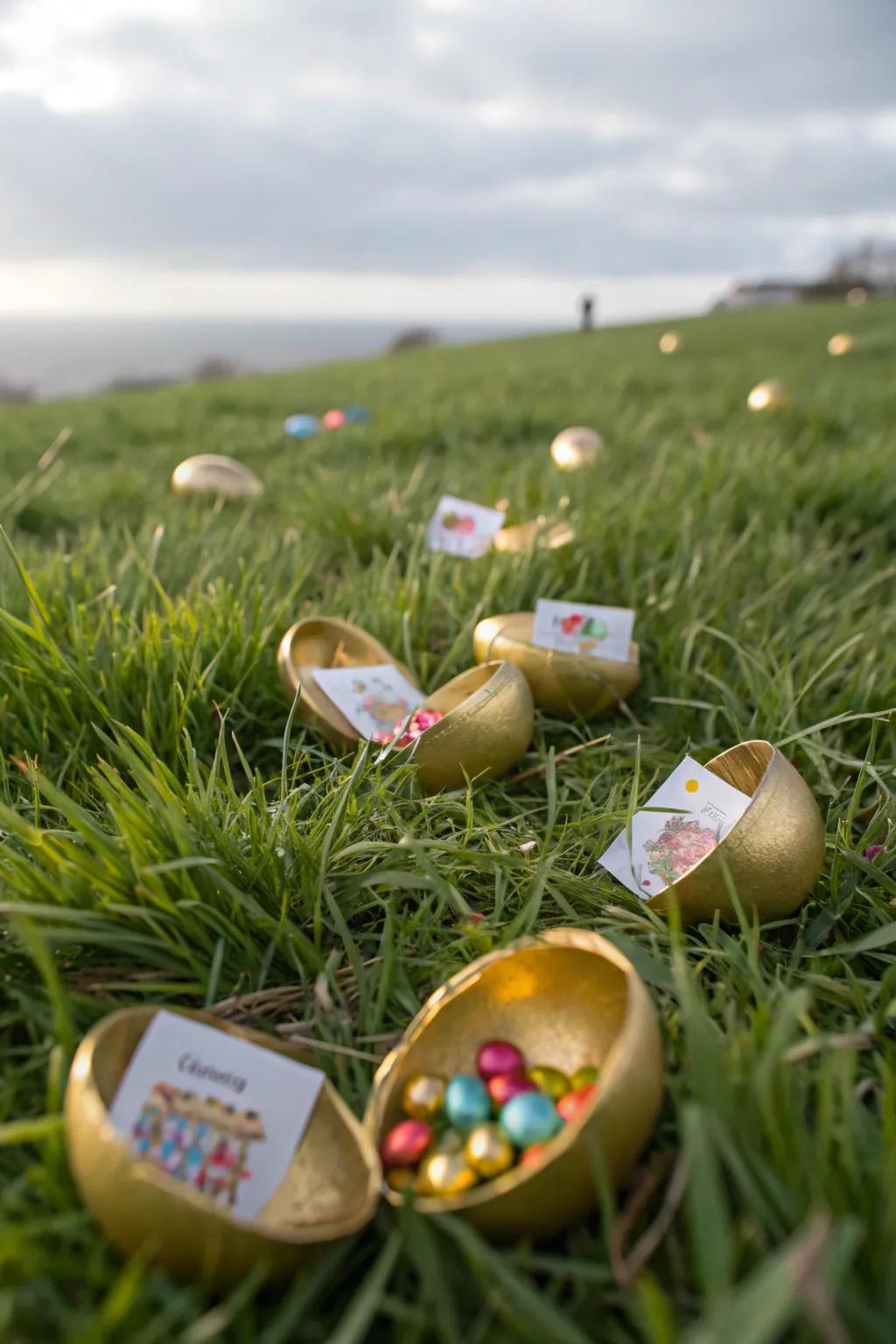 Gilded eggs brimming with marvels introduce exhilaration to Easter pursuits.