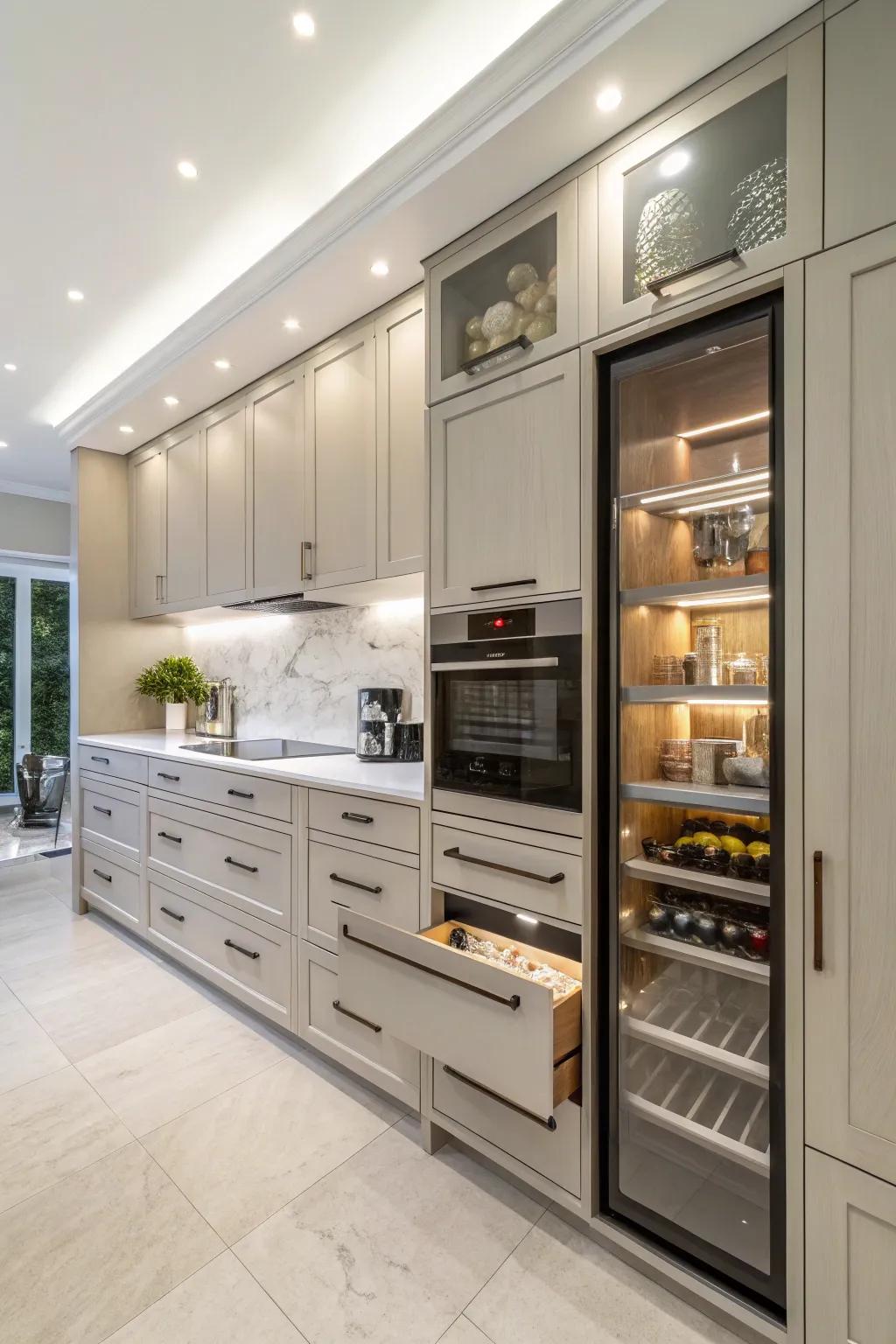 Bespoke built-in storage amplifying kitchen efficiency