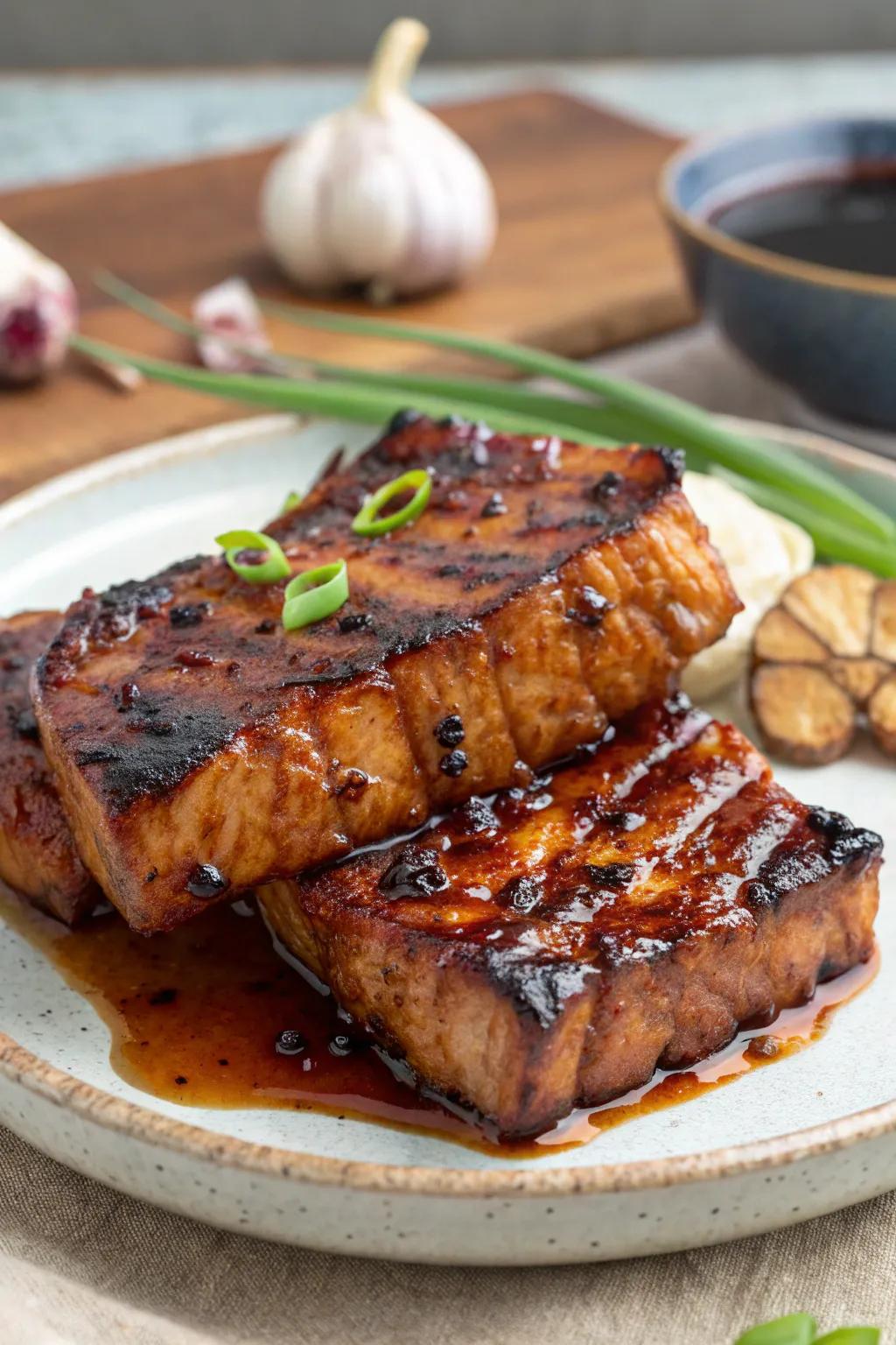 Korean BBQ marinade gives grilled dishes a rich flavor.