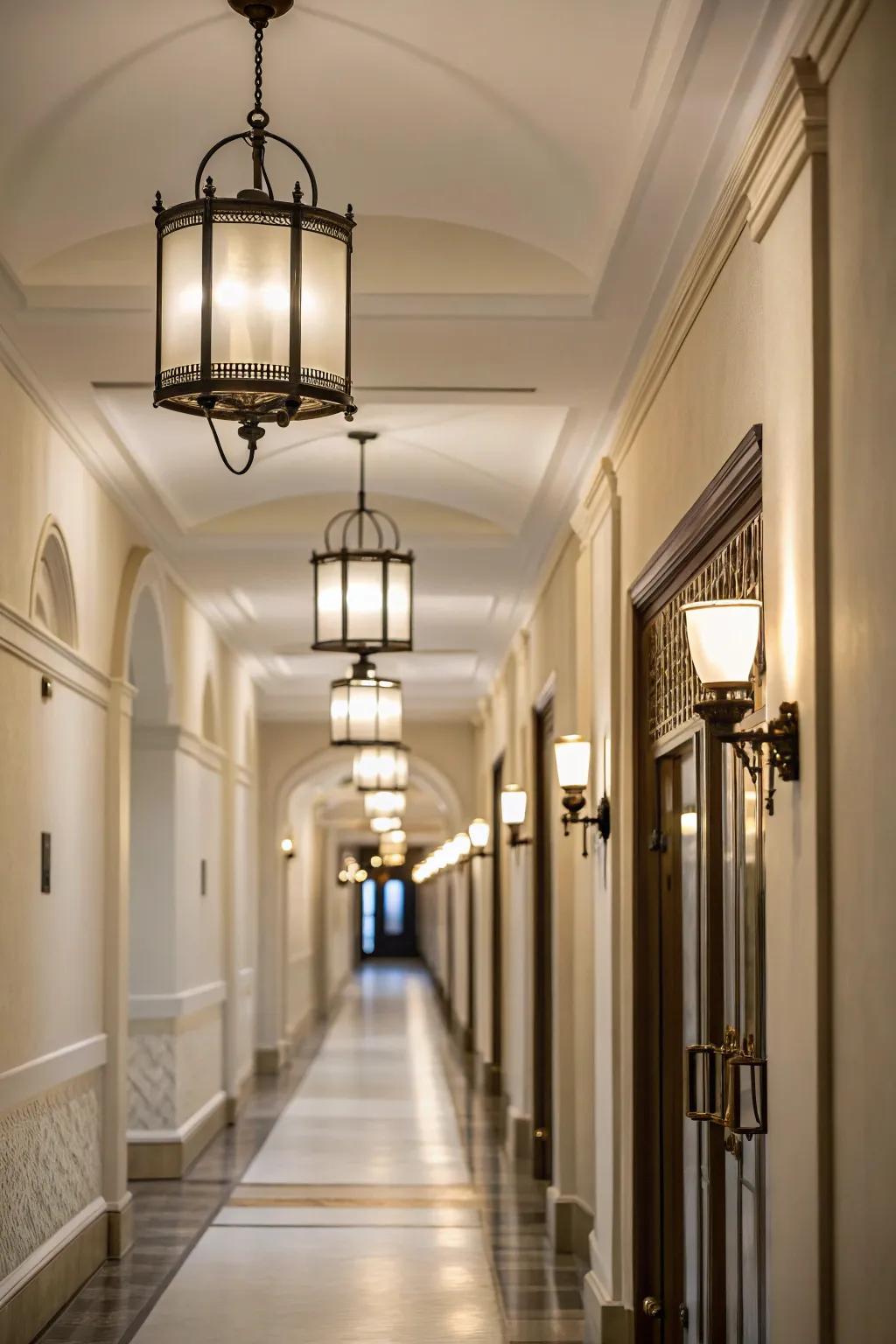 Matching components craft a harmonious corridor design.