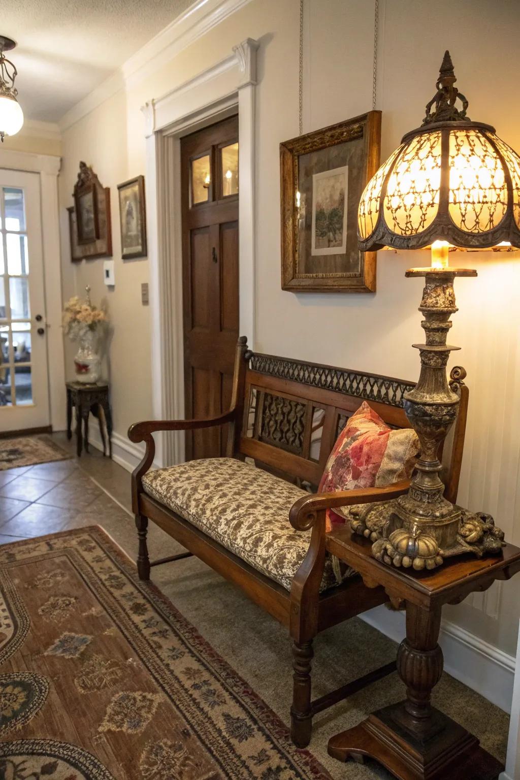 Classic finds incorporate individuality together with chronology to your hallway.