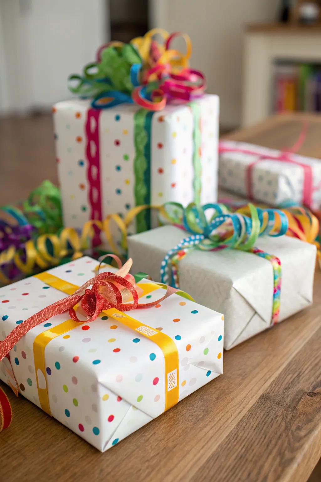 Render gifts exceptional with ribbon enveloping.