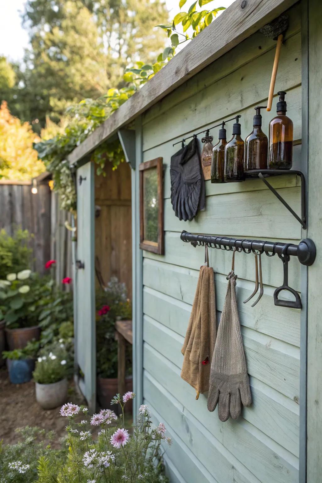 A kitchen bar and snares make for proficient and coordinated storage.