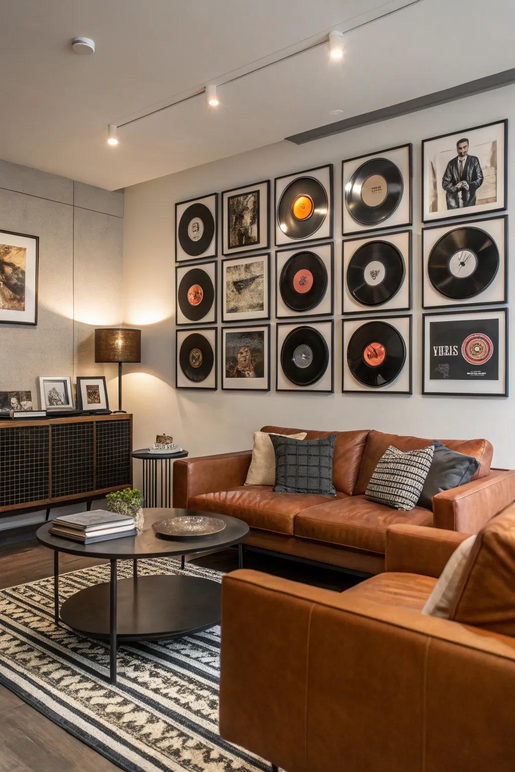 Jazz melodies as wall design add a personal and creative touch.