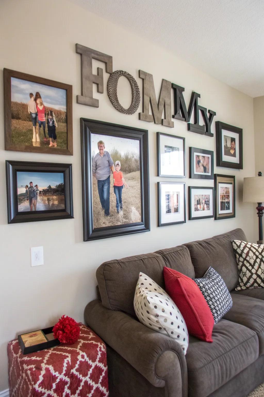 Typography adds a contemporary edge to your photo display.