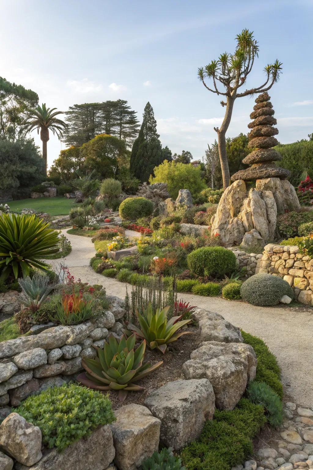 Plant sculptures offering creative expression.