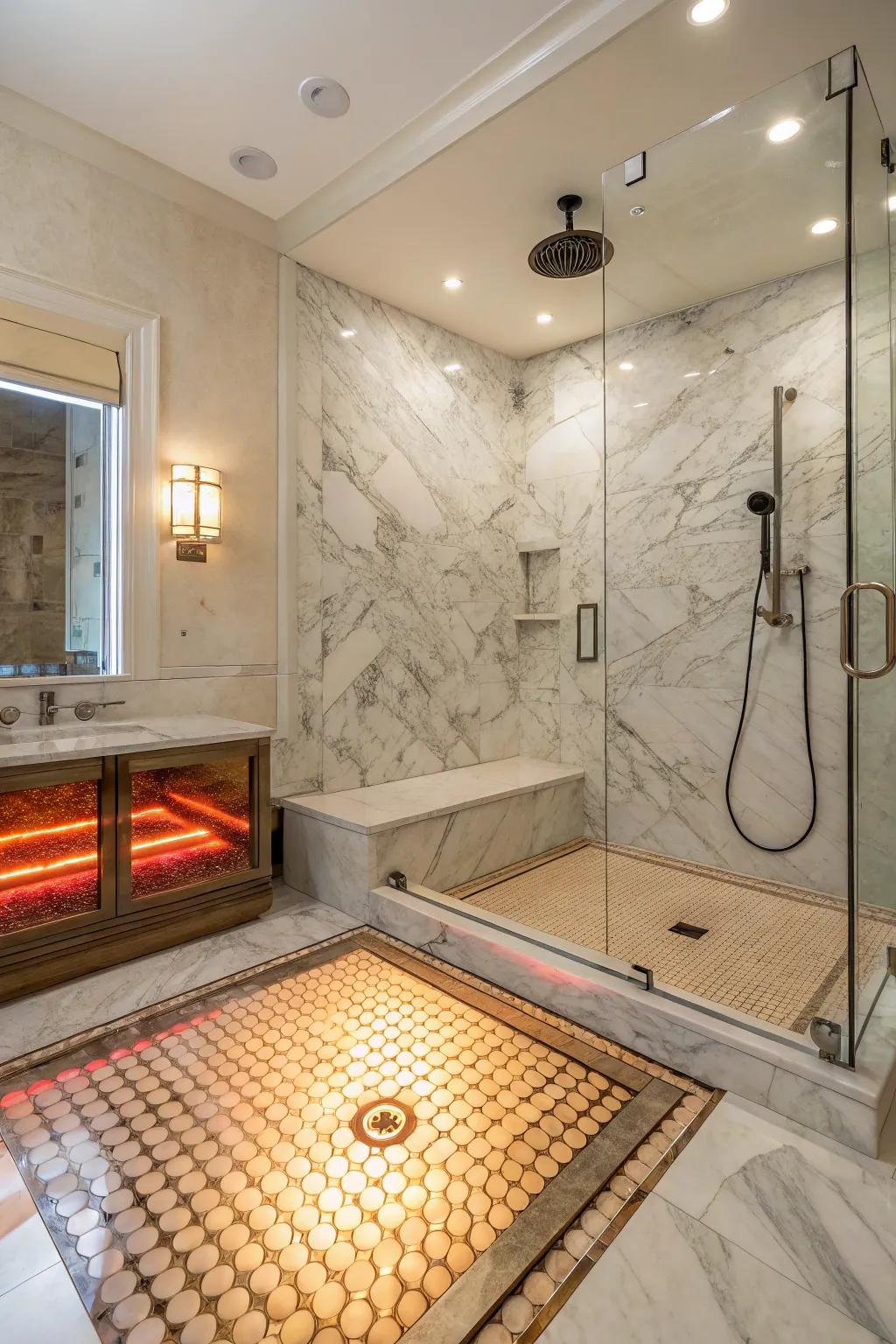 Warmed bases ensure comfort and luxury within your shower area.