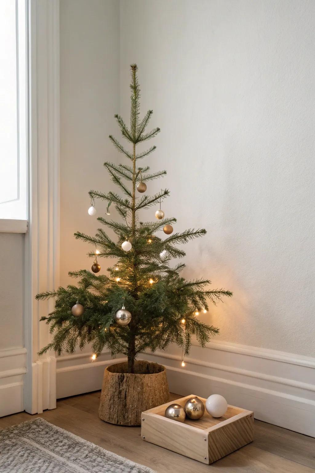 An environmentally conscious timber or cloth tree alternative for a unique minimalist Christmas.