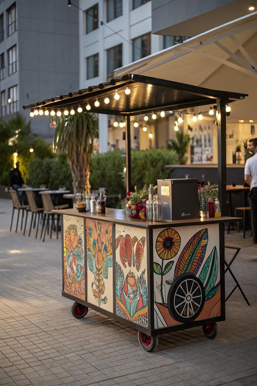 A key accent defines the style of this rolling bar.