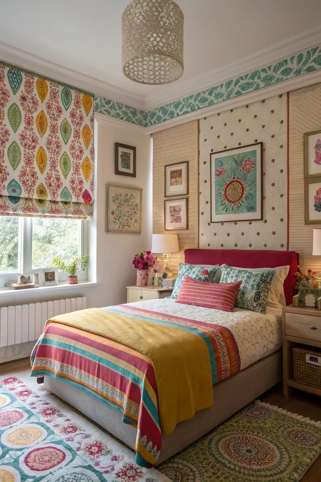 Patterned blinds for an artistic impression