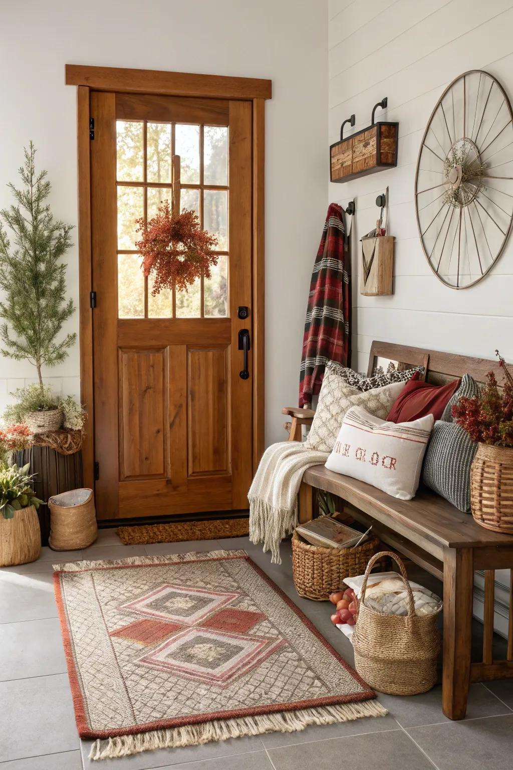 Seasonal weaves refresh the entryway's aesthetic.