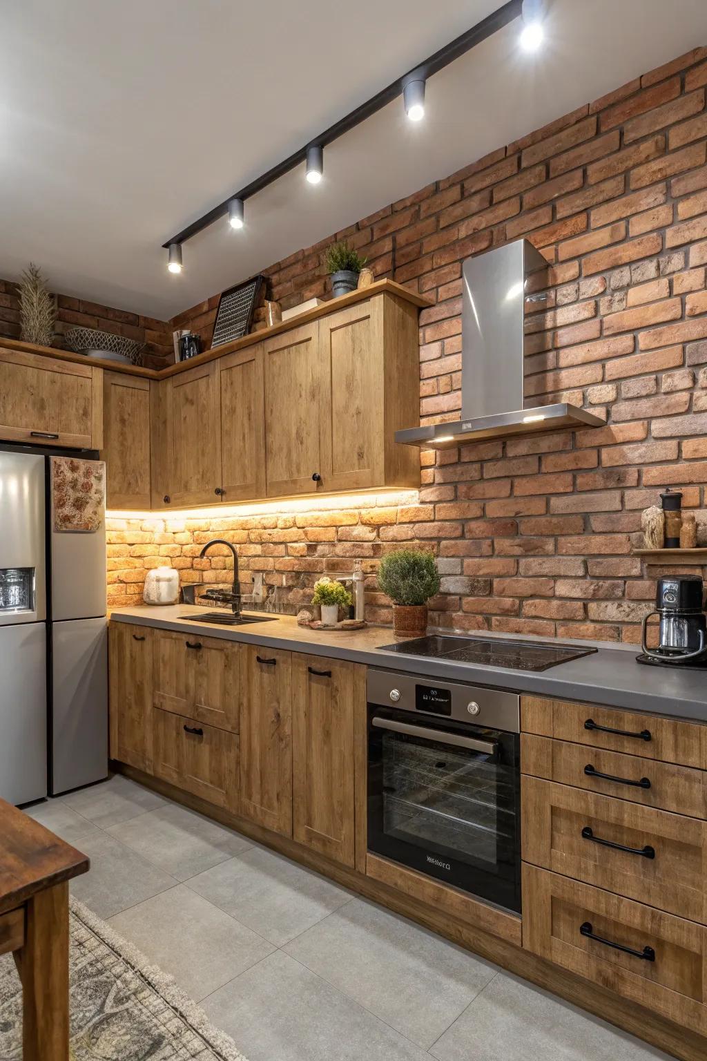 Brick tiles add countryside charm and warmth.