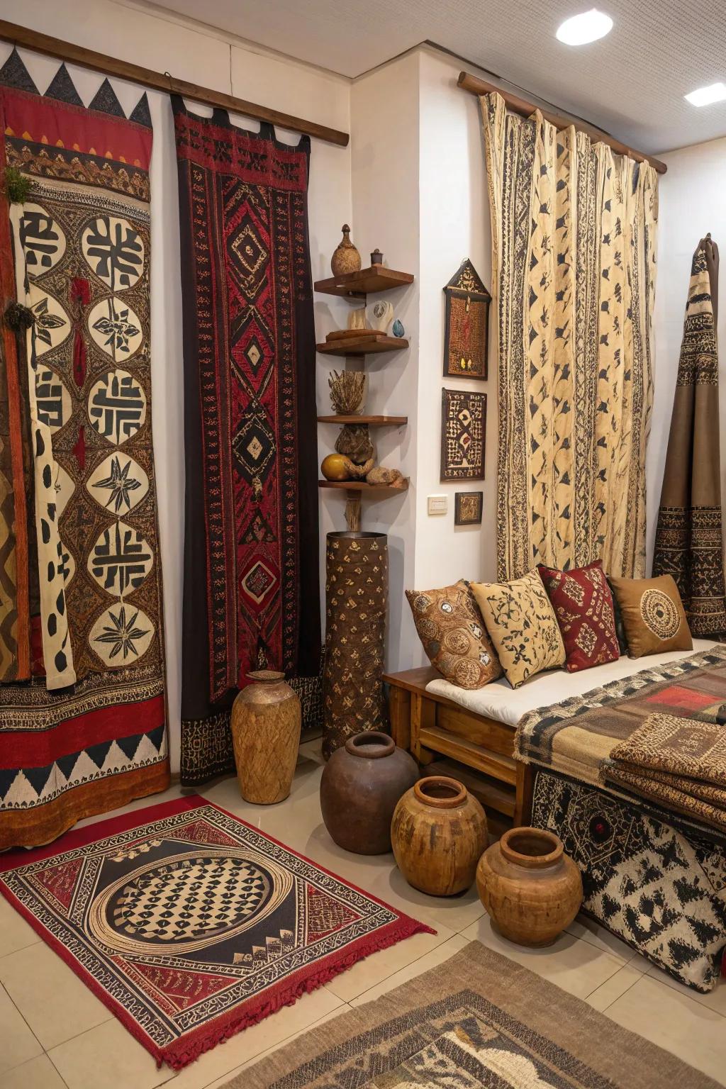 Southwestern motifs impart bold graphic components.