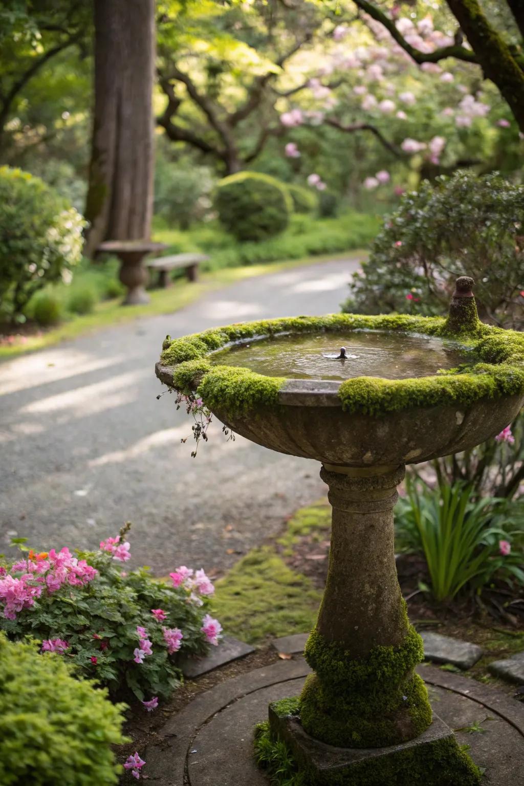 An avian bath innovatively transformed into a vegetation garden attribute.