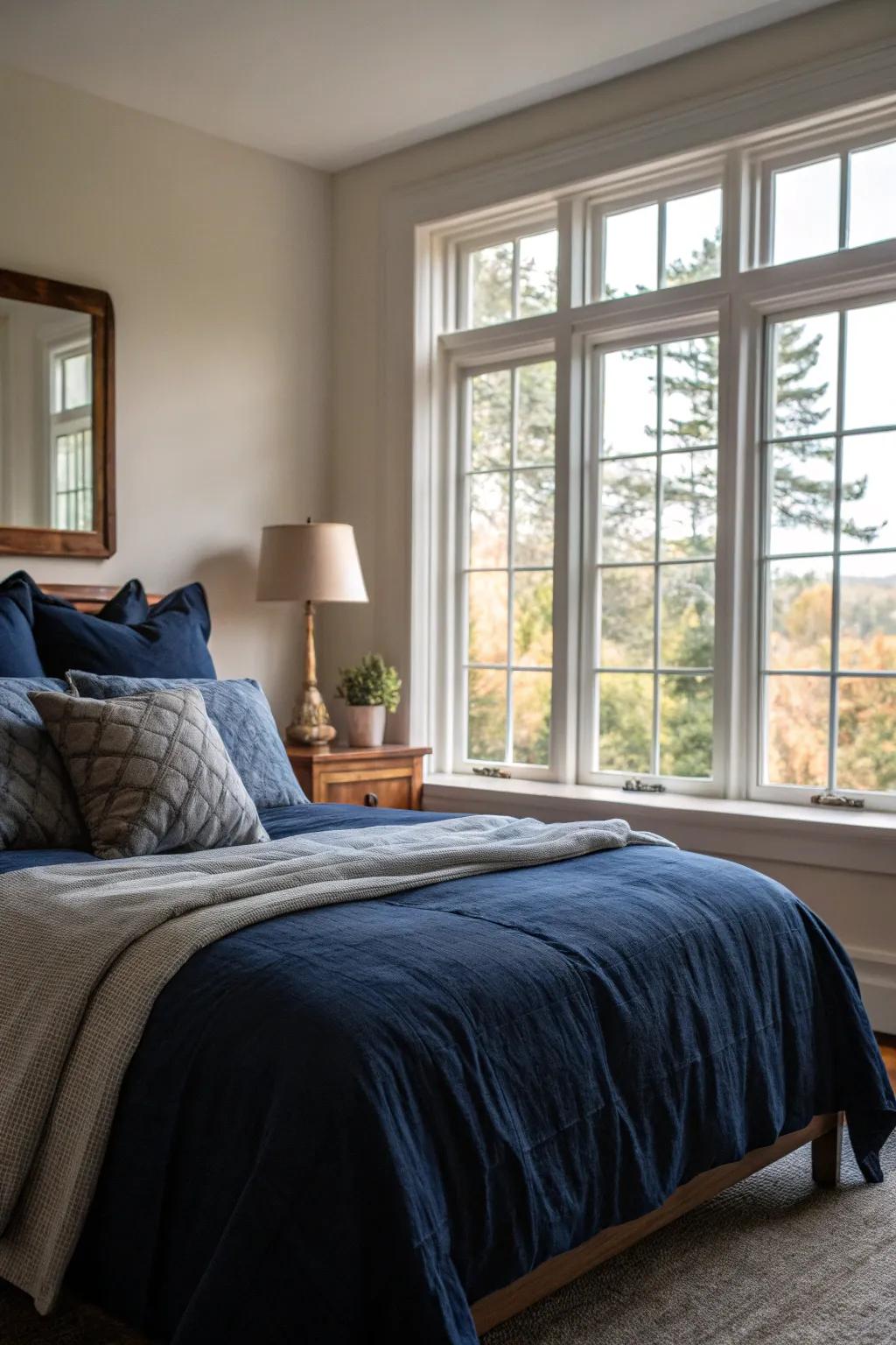 With natural light exposure, you may enhance the beauty of dark blue.