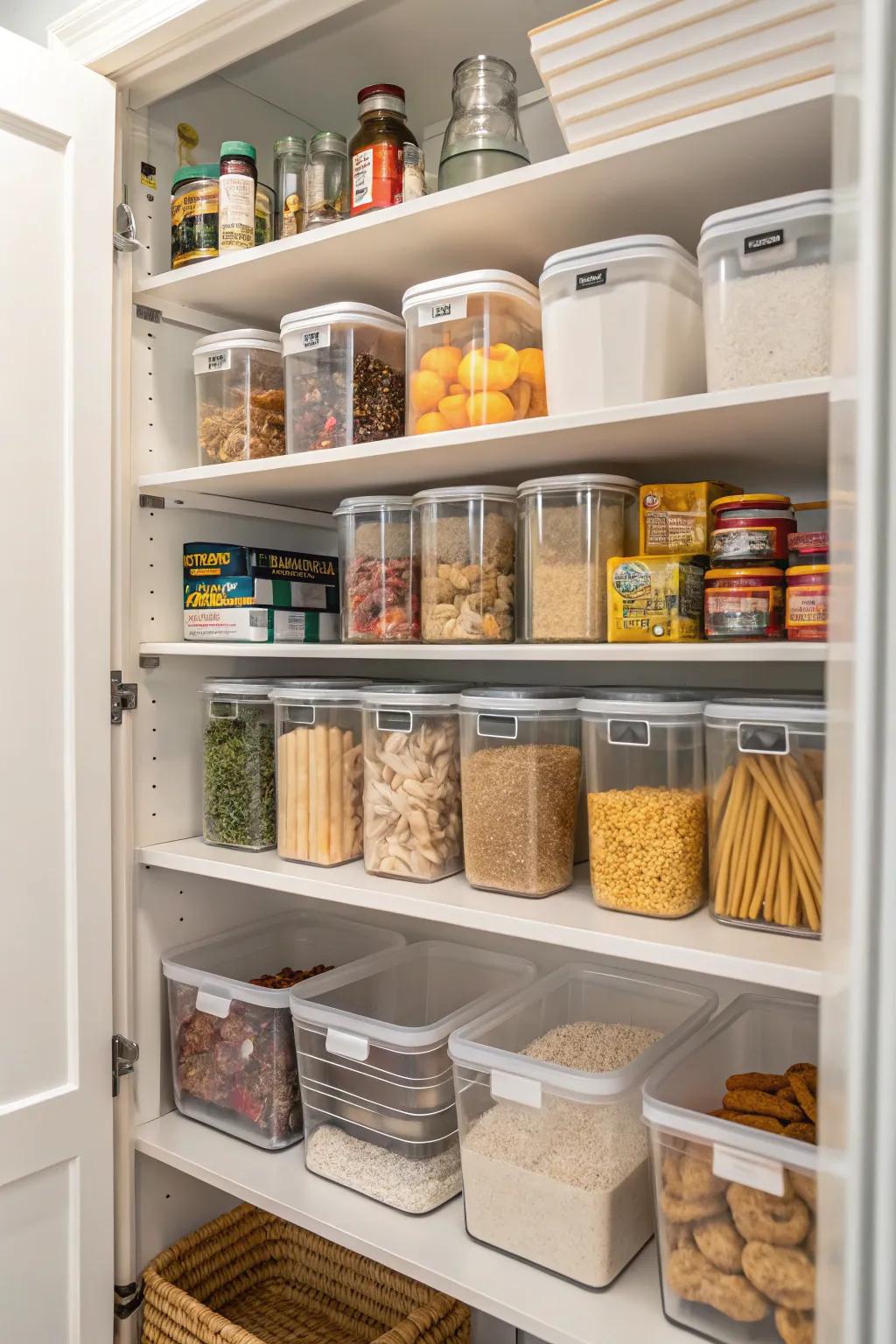 It's easy to see the contents with clear storage solutions.