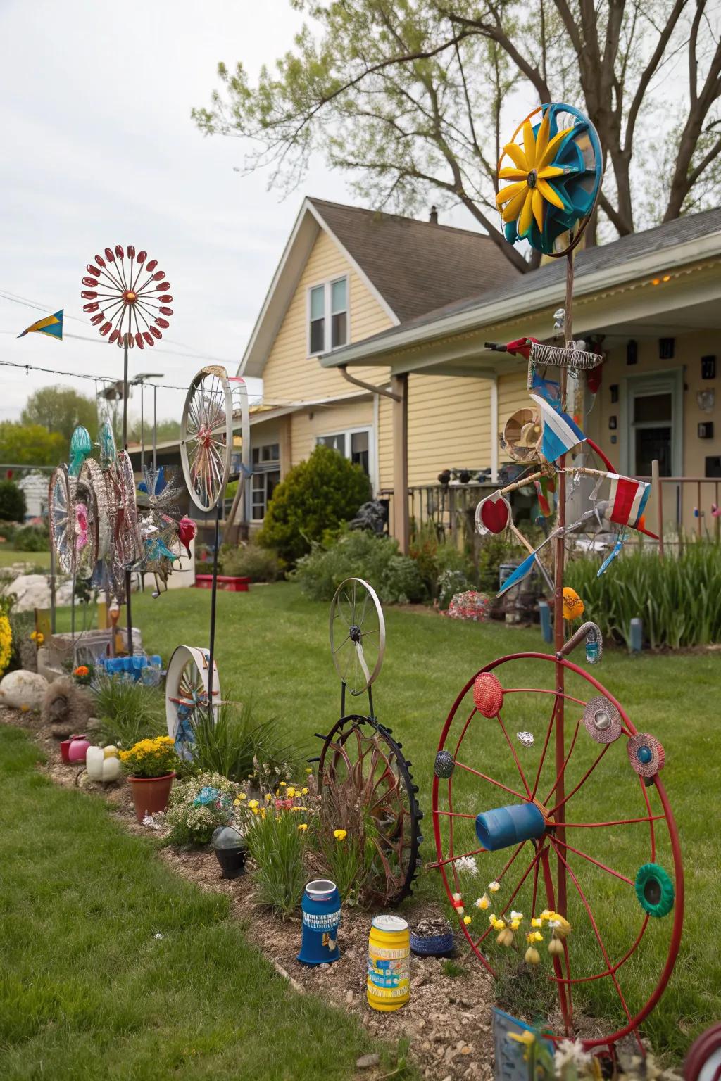 Embrace sustainability through inventive recycled embellishments.