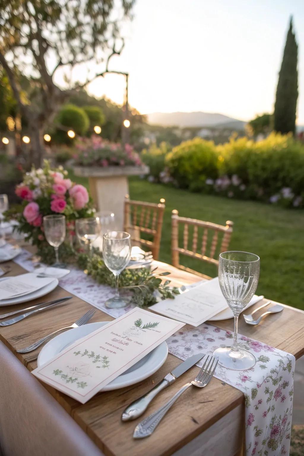 Customized table arrangements make guests feel cherished.