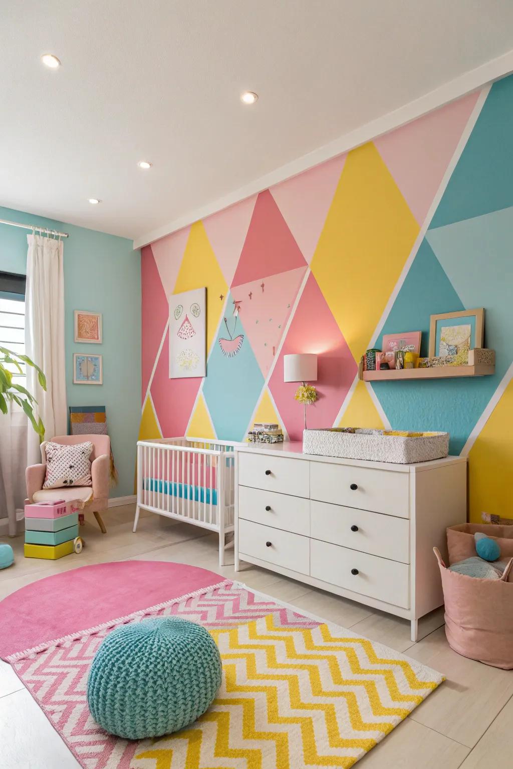 Unconventional coloration fusions cultivate a distinctive and striking nursery milieu.