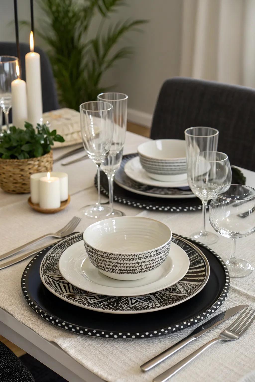 Realize timeless elegance exhibiting traditional monochrome.