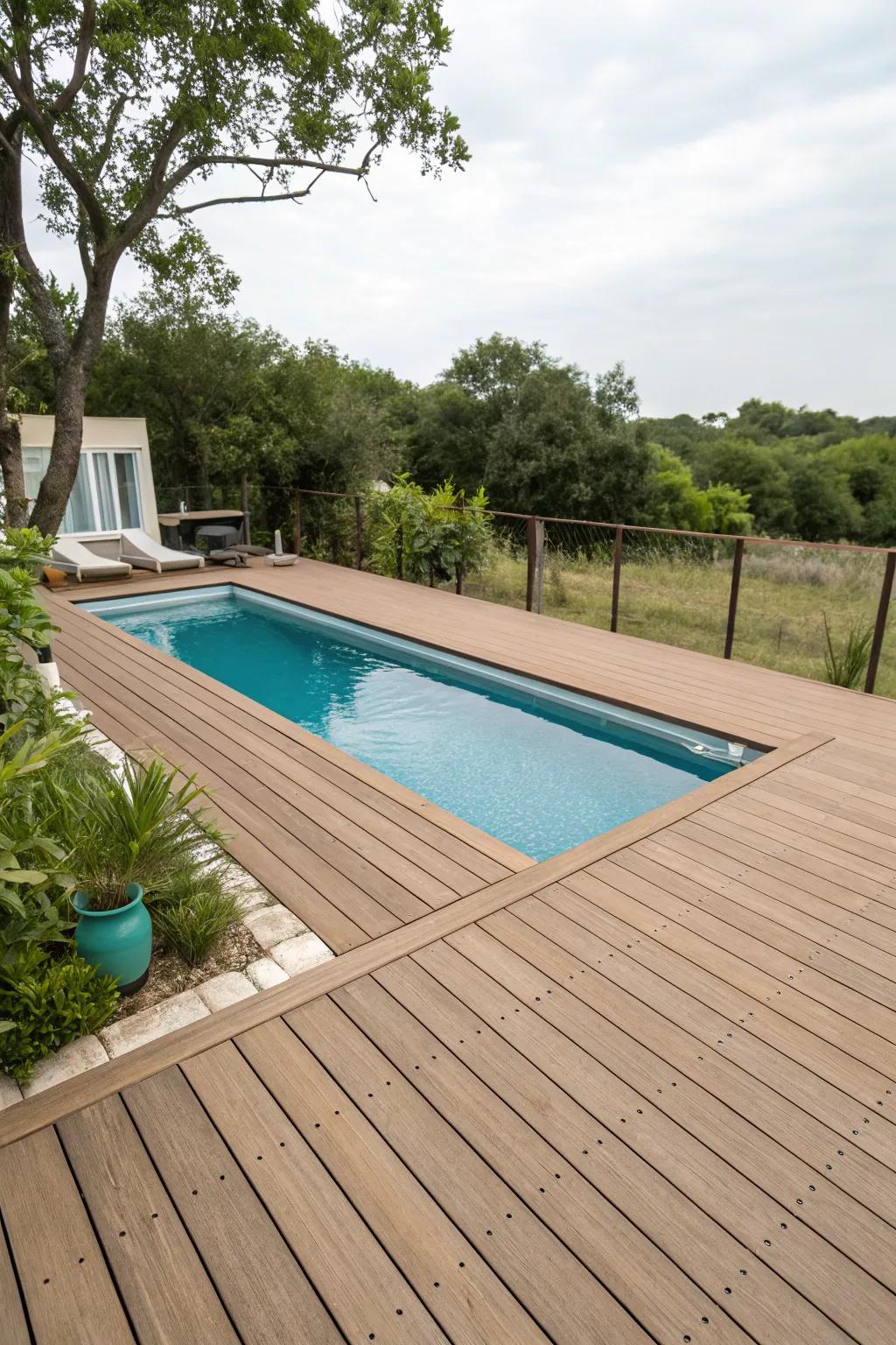 Eco-friendly materials offer a sustainable and stylish option for your pool deck.