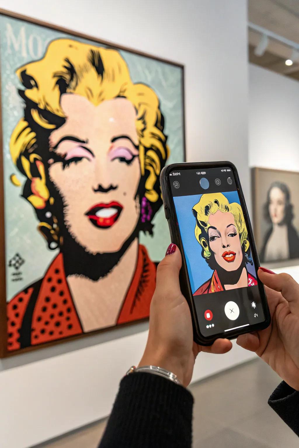 An innovative art painting enhanced with augmented reality elements.