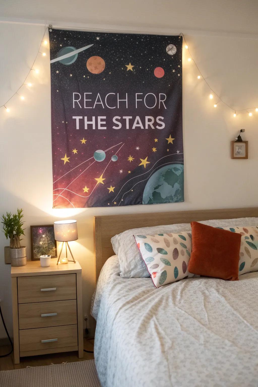 Celestial themes evoke limitless envisioning.