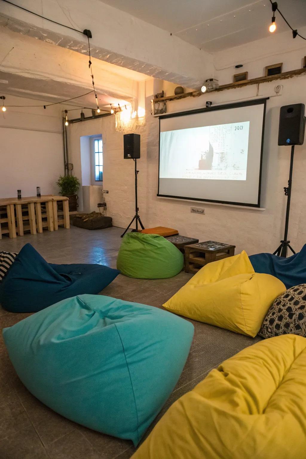 Cushions give cozy seating options.