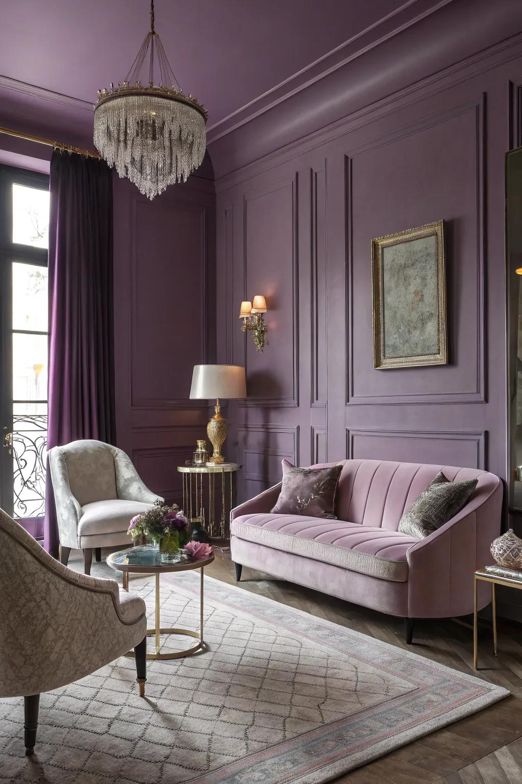 Pale violet adds luxury and sophistication.