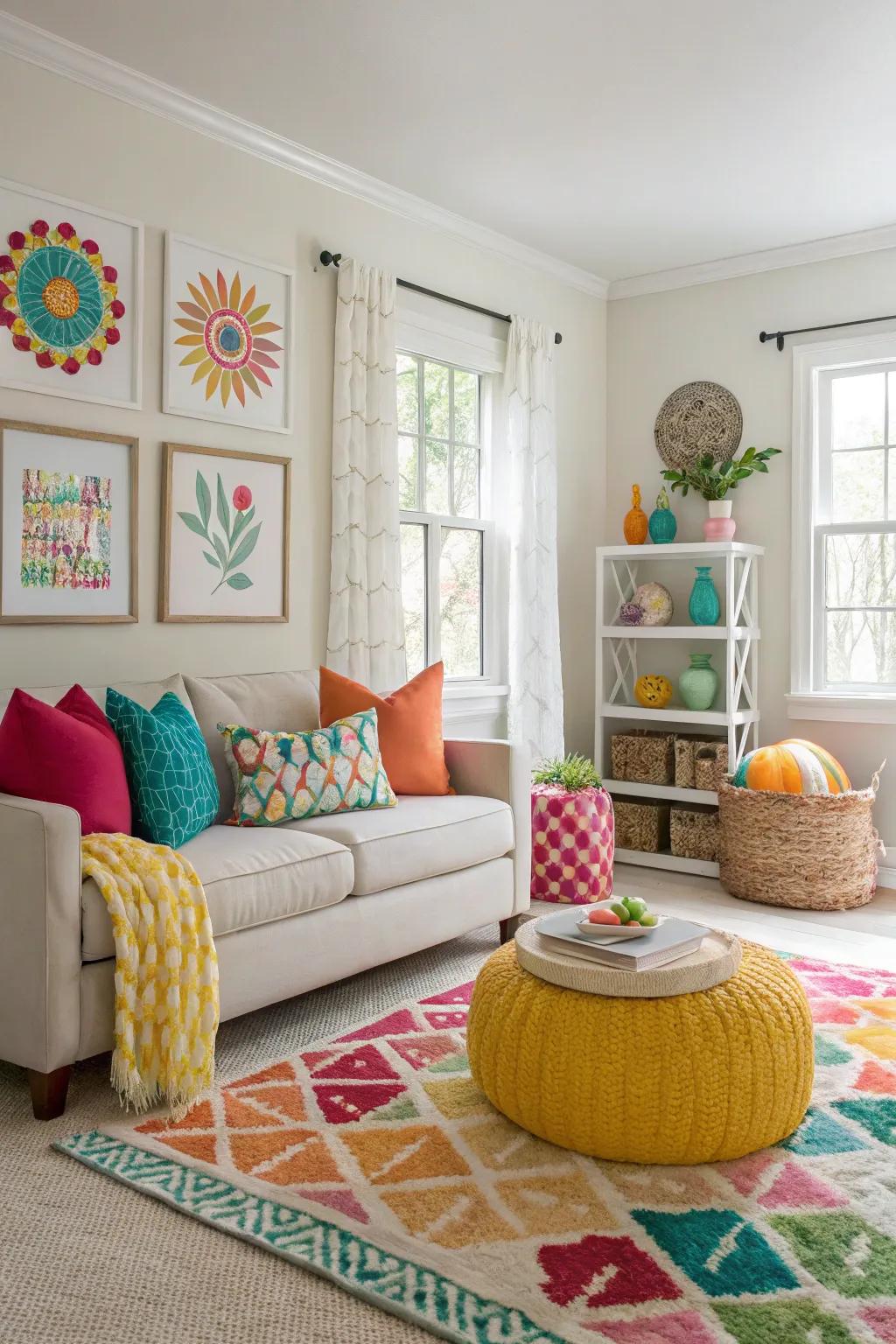 A visually activated chamber that introduces a feeling of fun through color implementations.