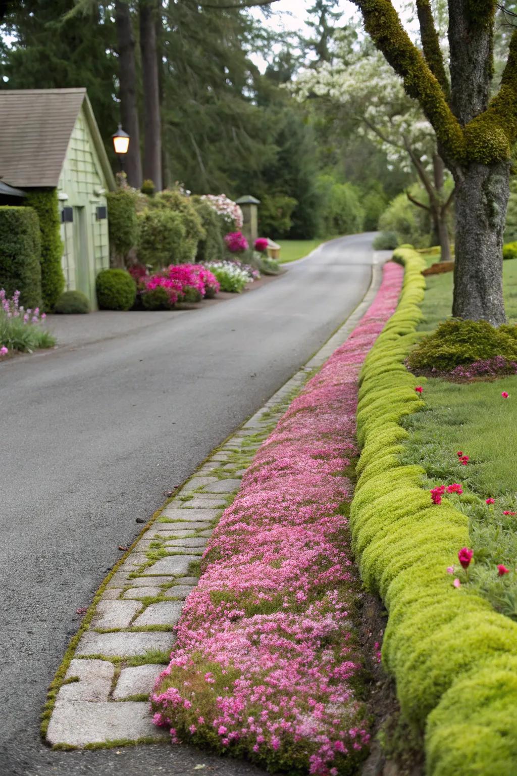 Elevate your curb elegance via a roadway border of sun jewels.