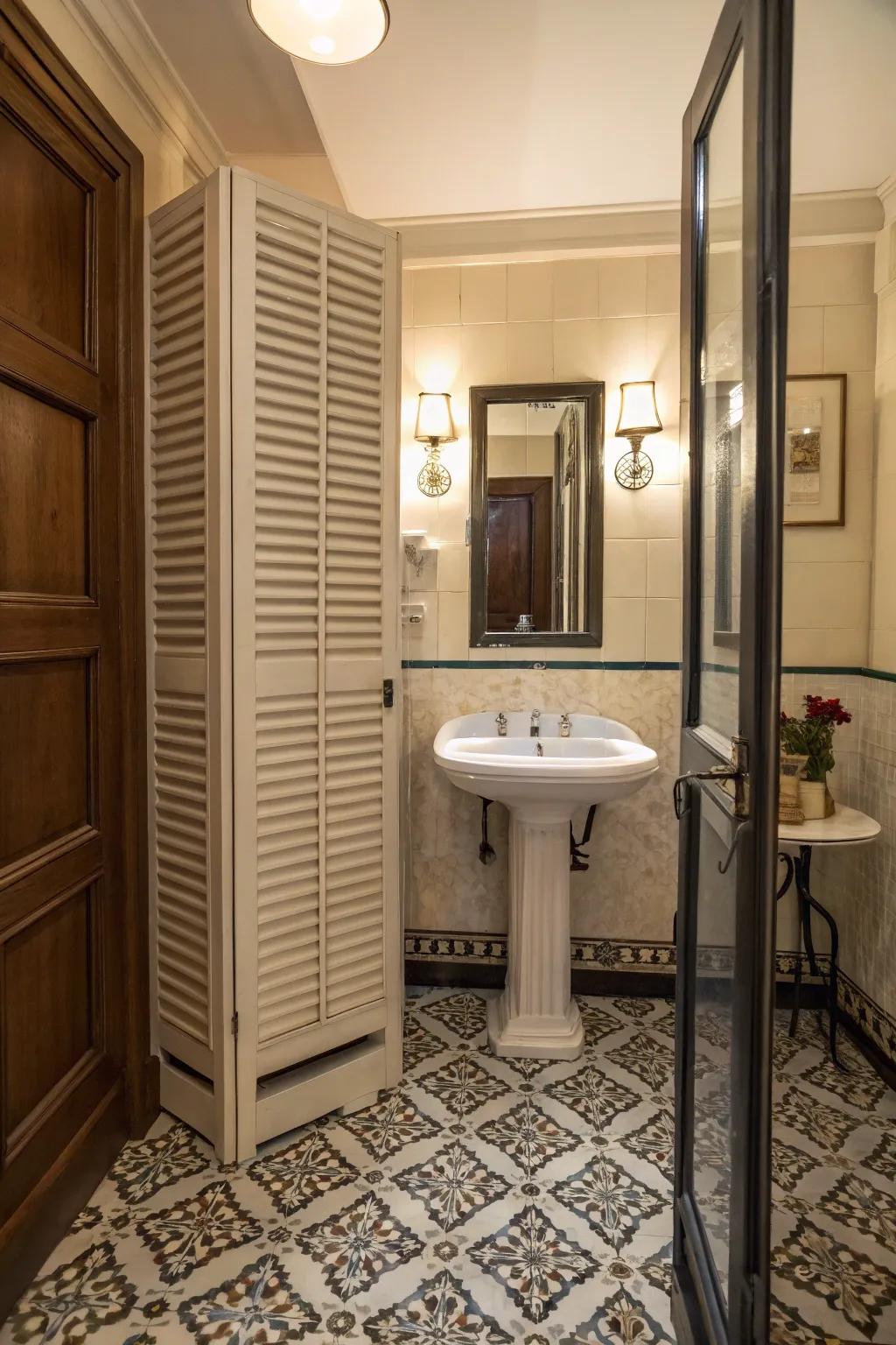 Folding shutter doors interweave elegance coupled with practical virtues.