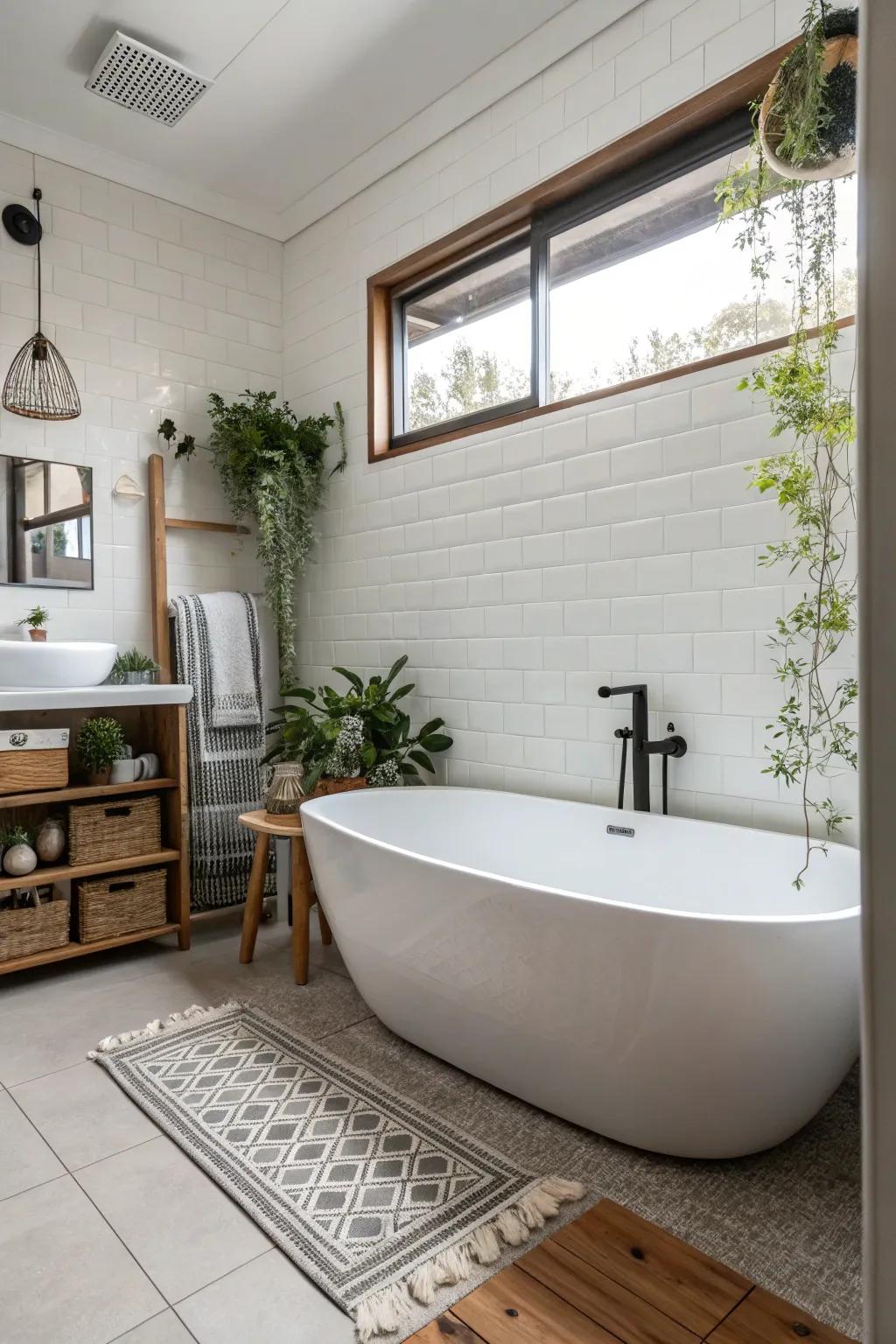 Standalone baths introduce a hint of luxury to compact spaces.