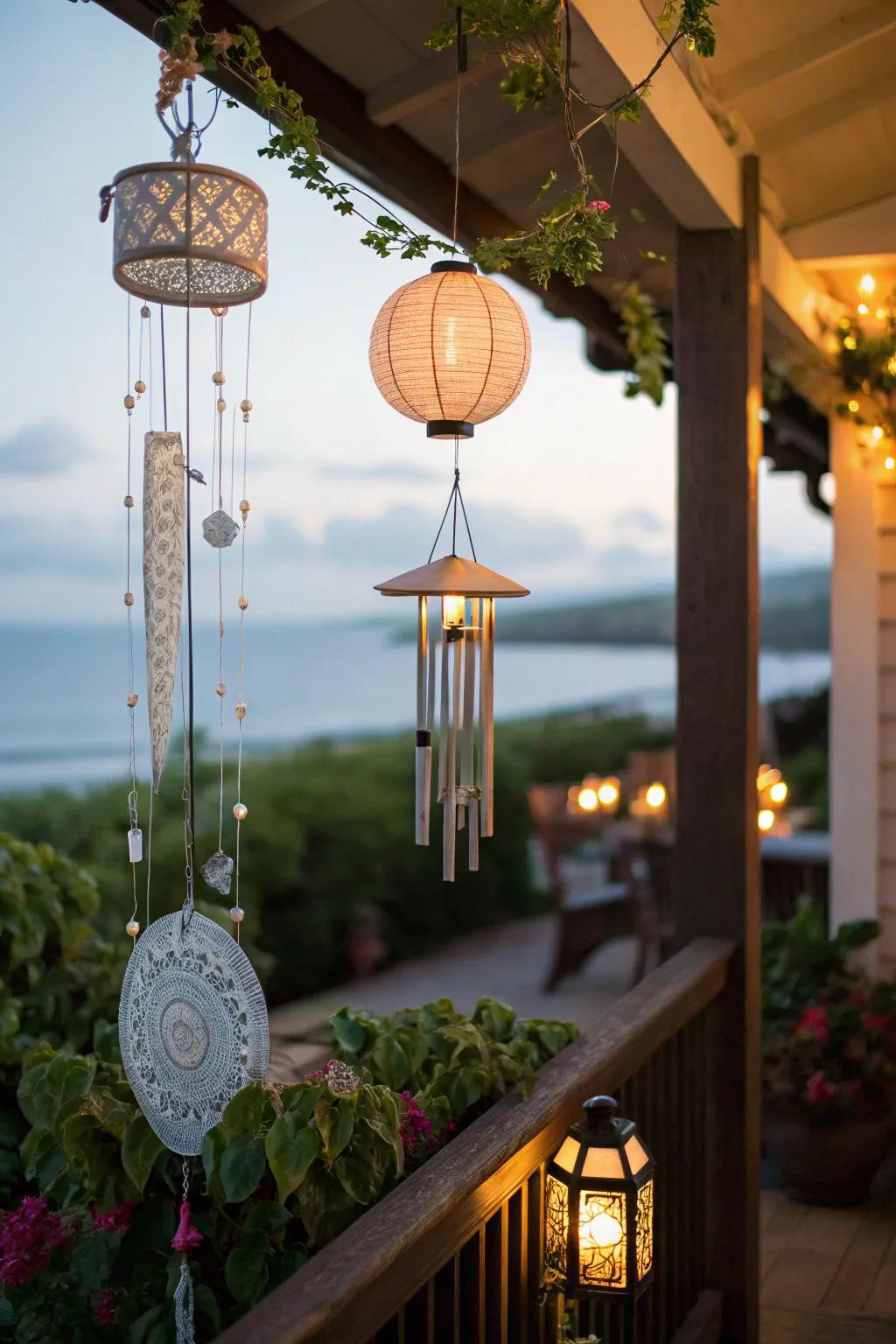 Enhance your lanai via the charm and motion of suspended decor.