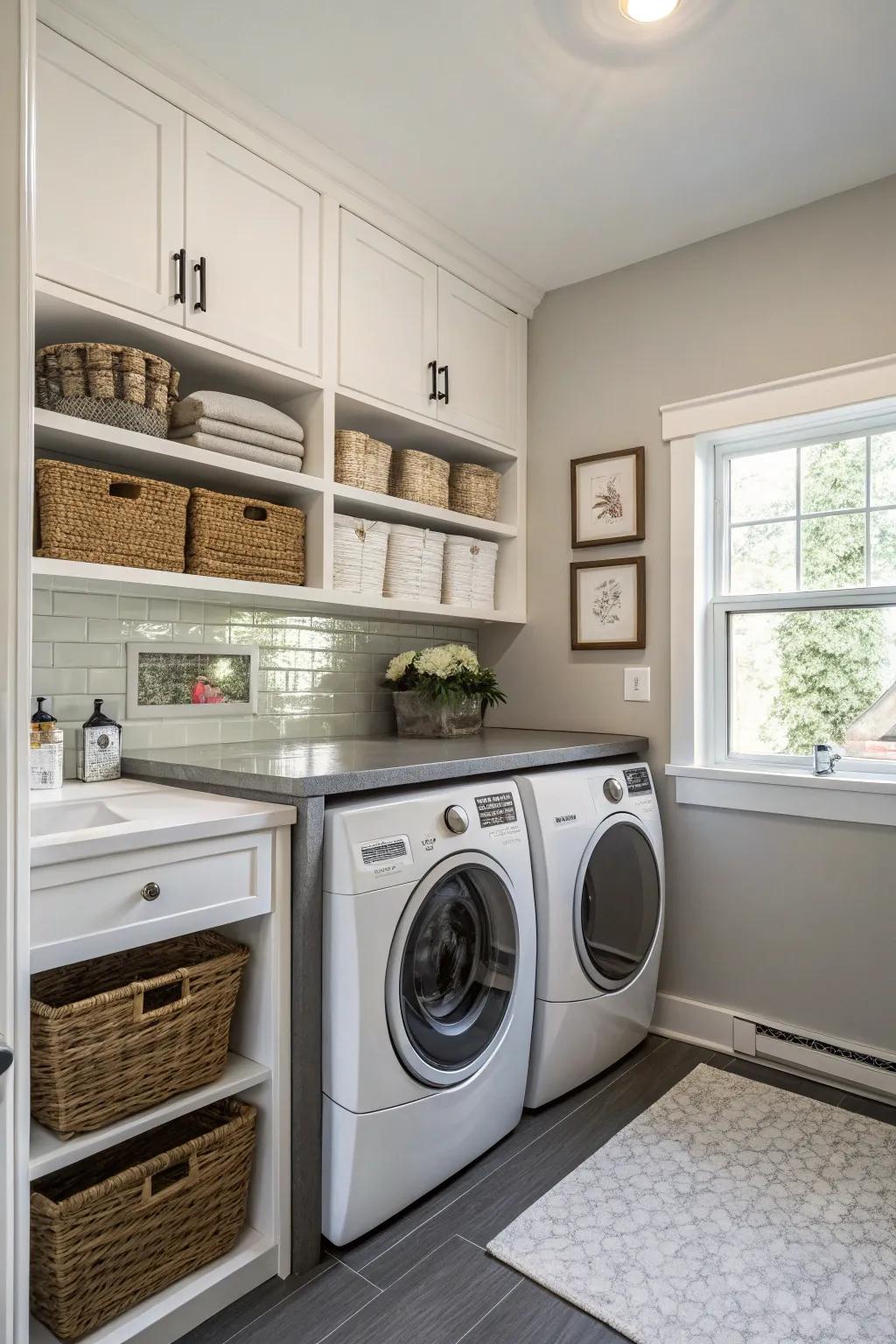 Integrate your laundry area design with your home's style for harmony.