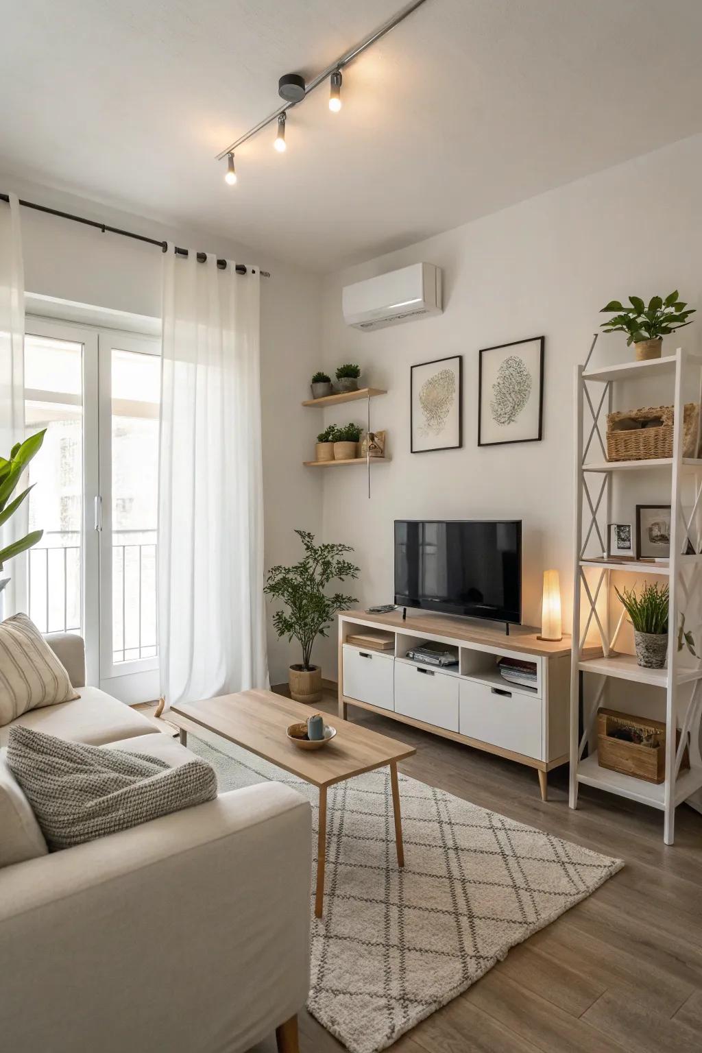 A minimalist strategy maintains your area's open and airy condition.