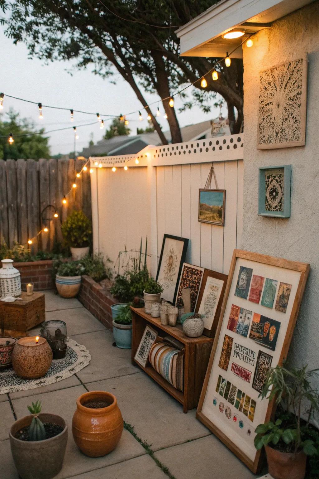 Personal embellishments make a small patio feel unique and special.