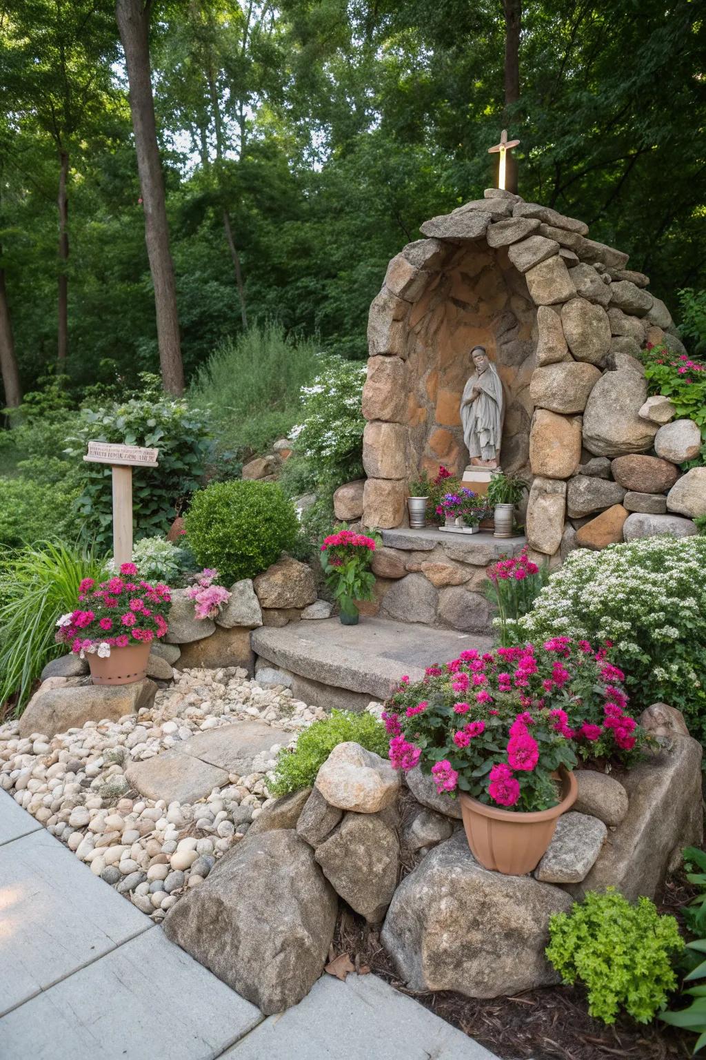 Engendering a serene retreat through an exterior garden sanctuary.