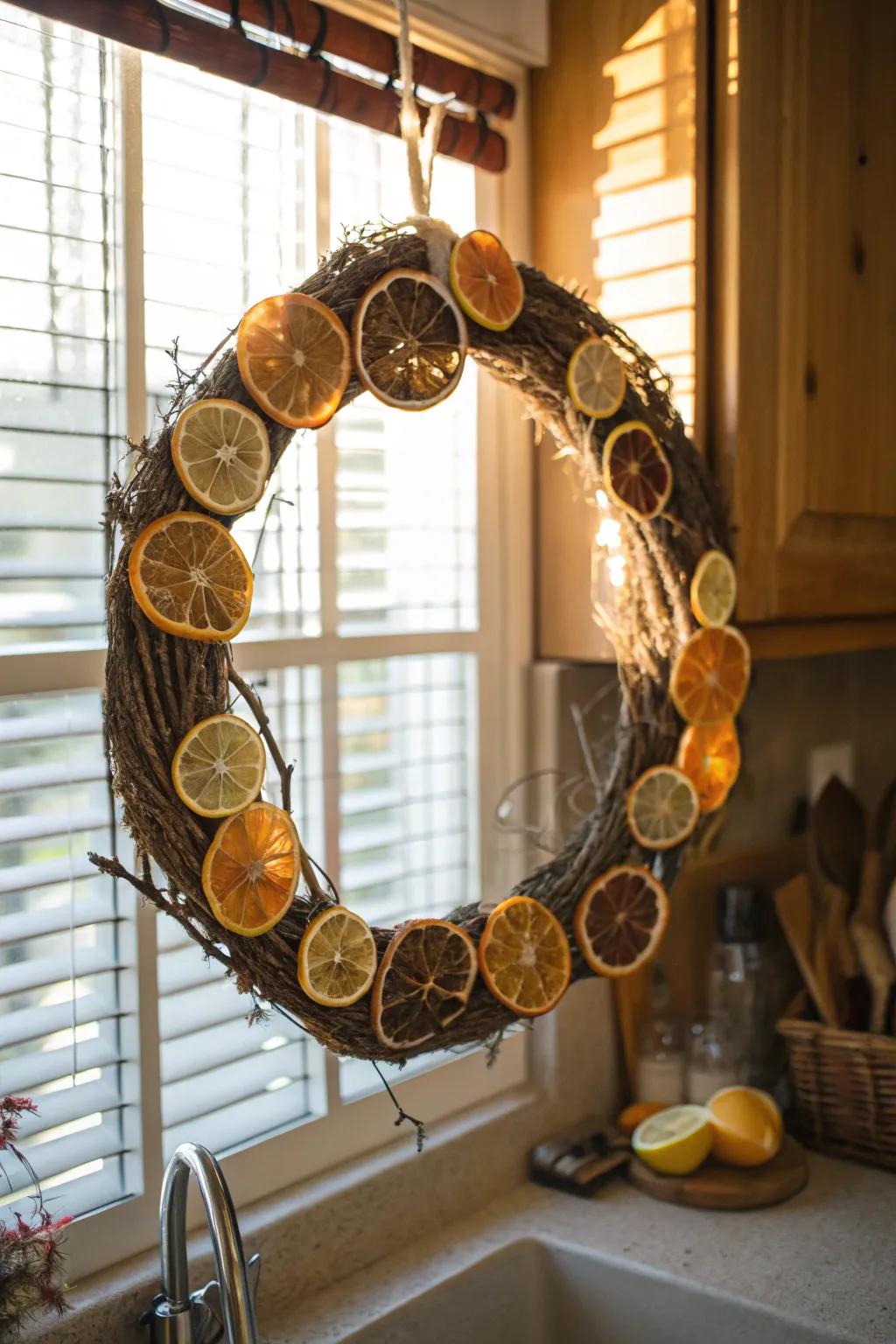 Imbue a sun-kissed ambiance with portions of dried citrus.
