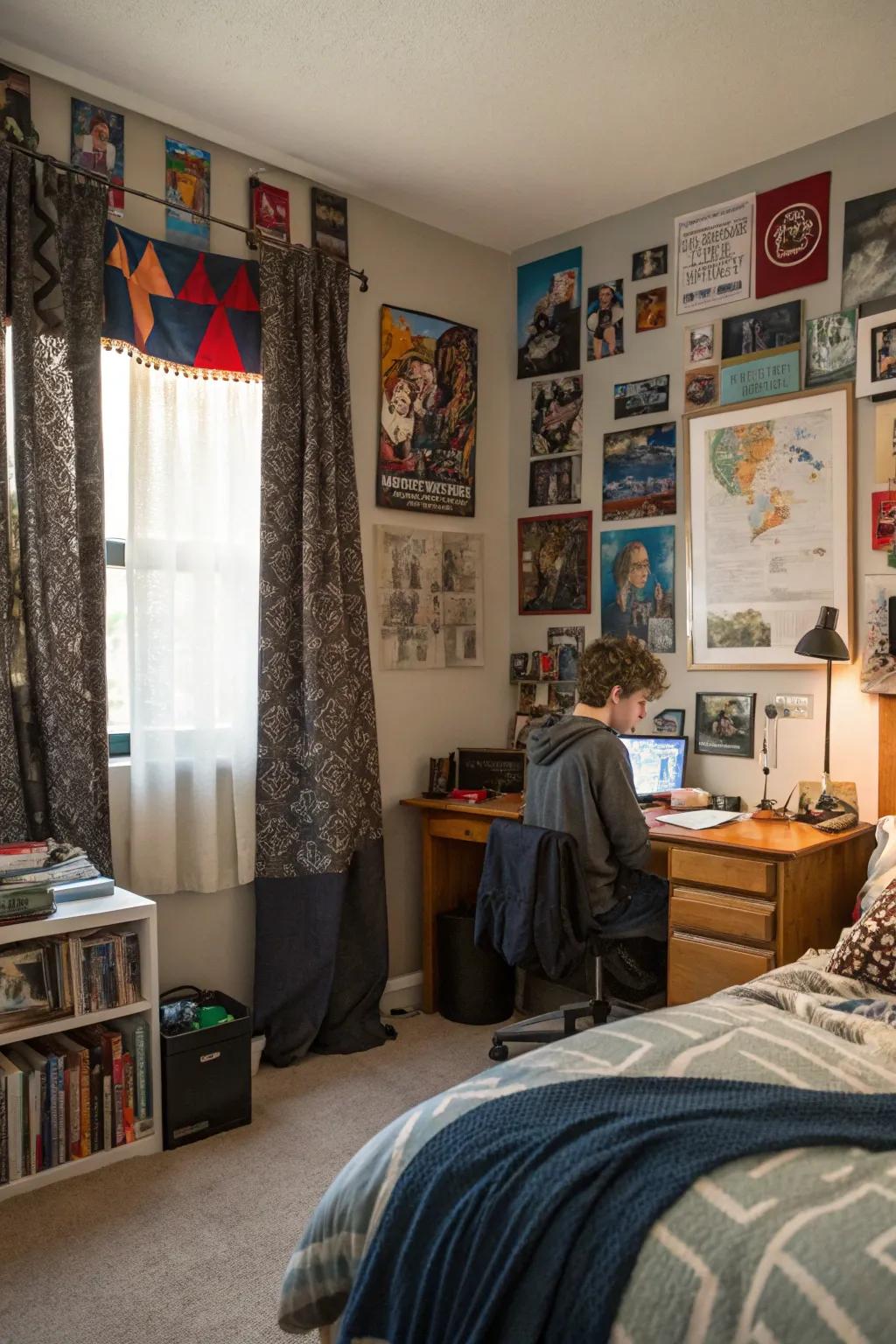 Mingling textures fashions a visually intriguing and unique space.