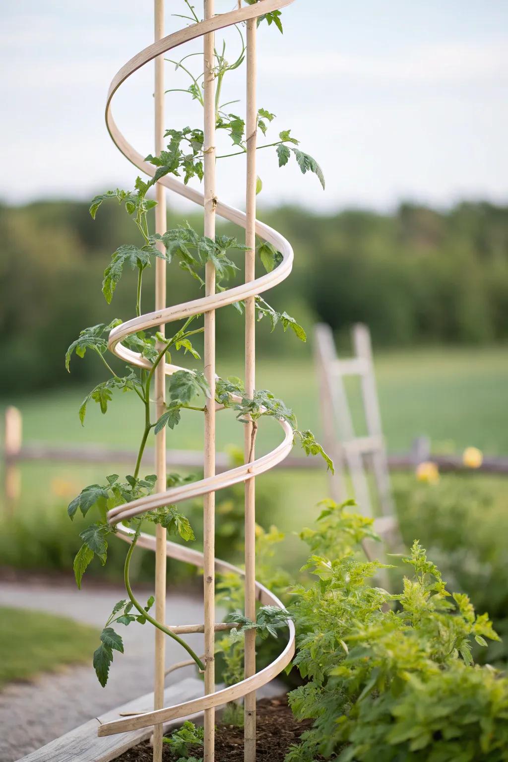 Embrace playfulness and function with a coil trellis for your garden.
