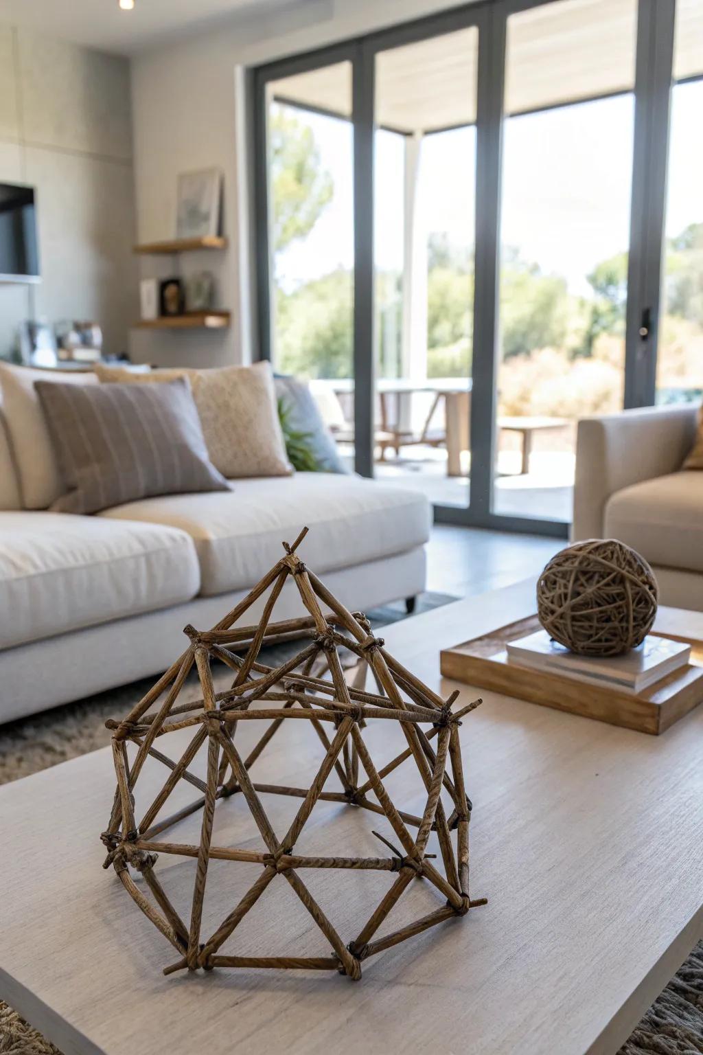 A contemporary geometric branch arrangement.