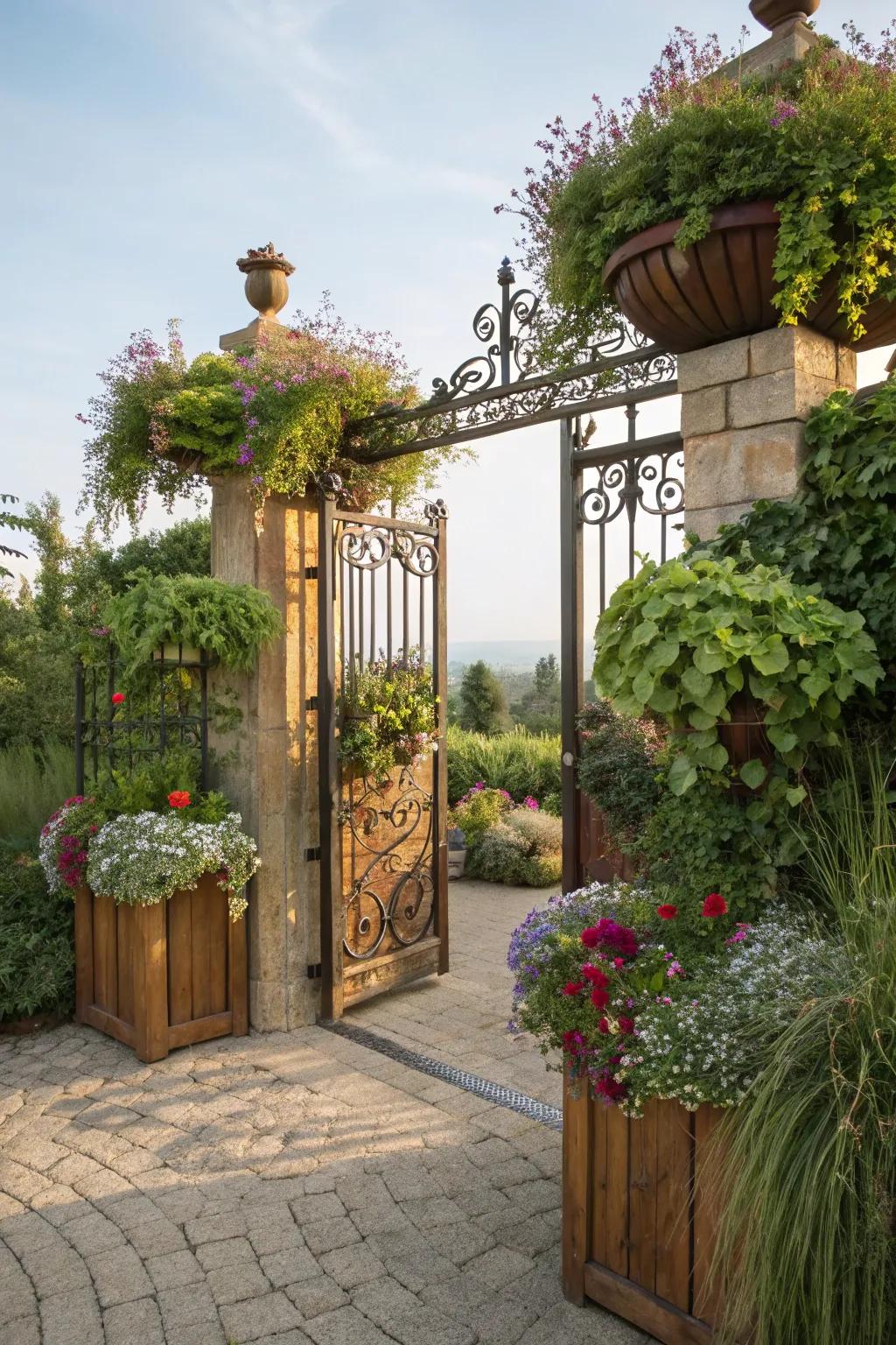 A perpendicular botanical door that adds greenery and functionality.