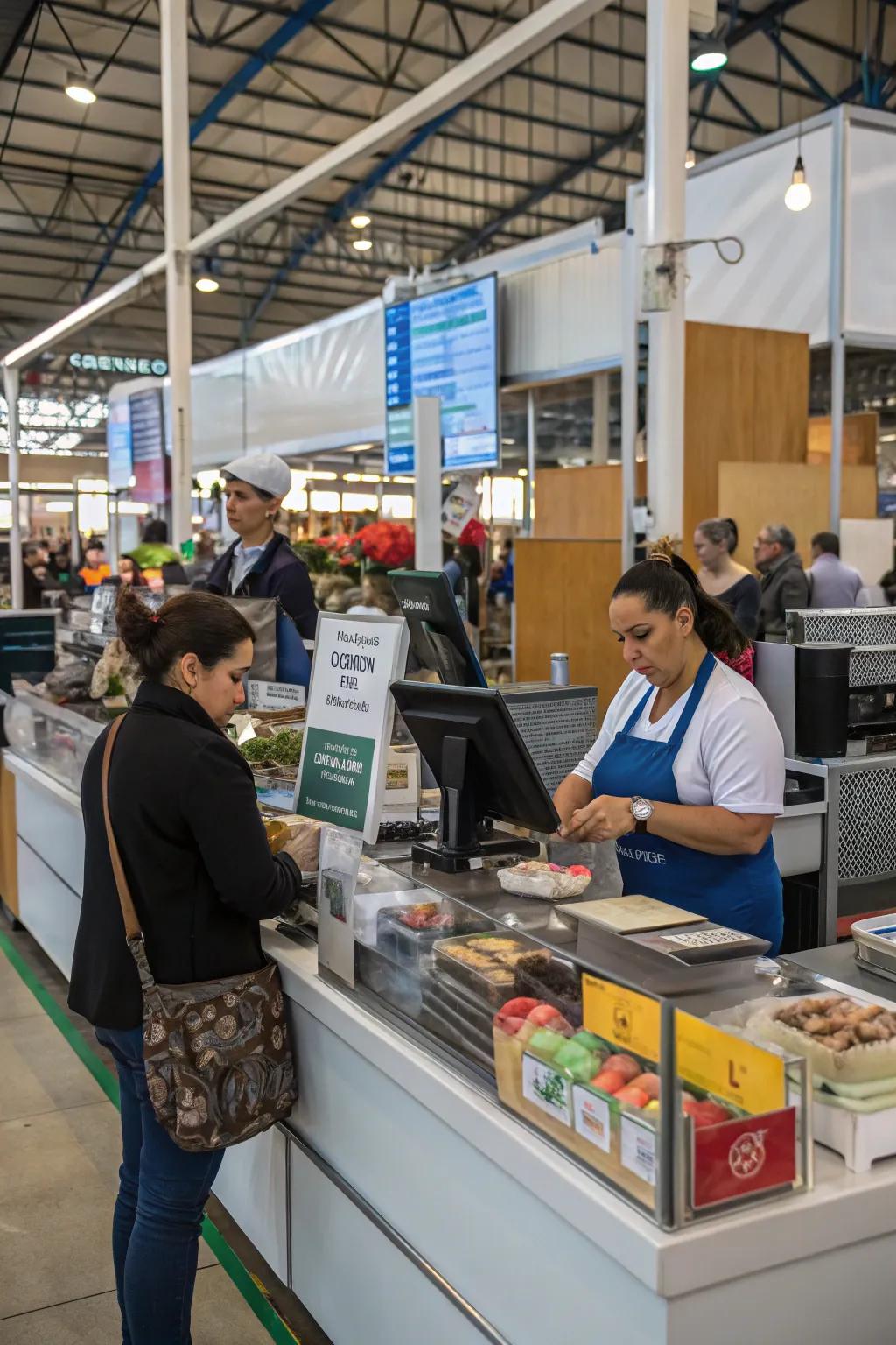 Efficient checkout process ensuring a smooth customer experience.