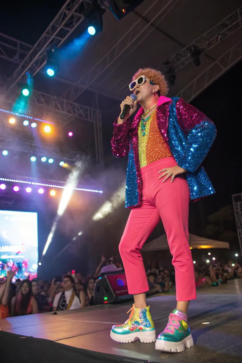 A pop star poised to rock the retro vibe.