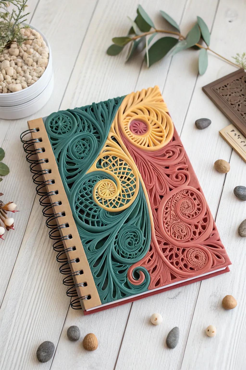 Elevate your notebook through the artistic implementation of quilling—wherein unpretentiousness converges with striking design.