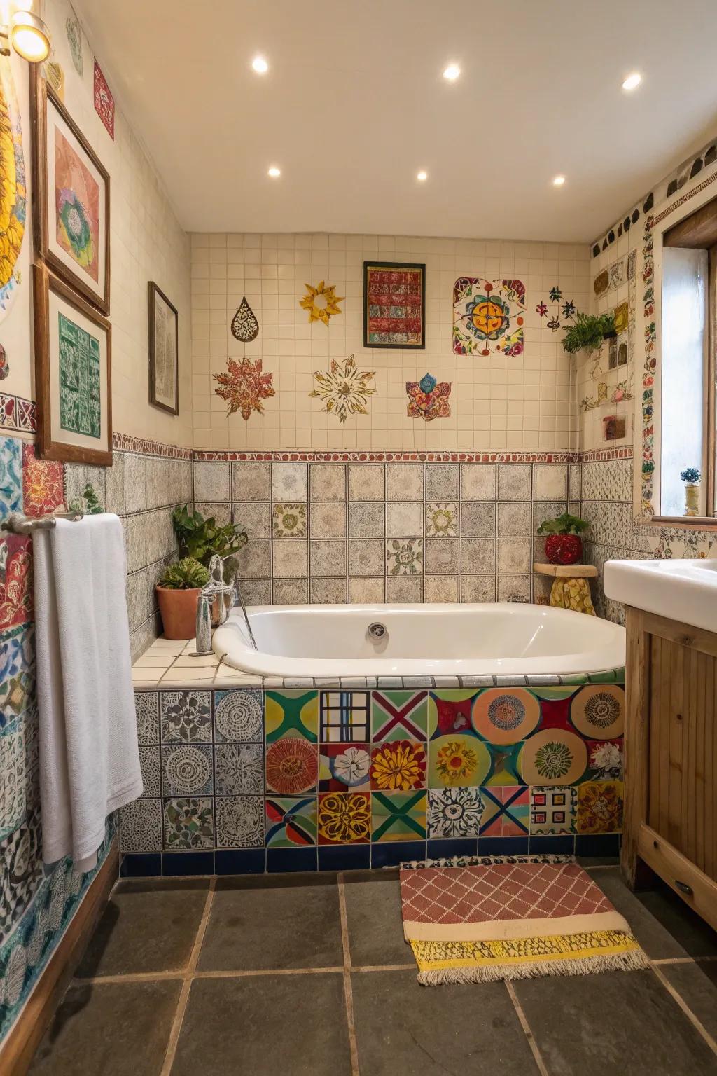 Creative personalization with varied assortment blend tiles