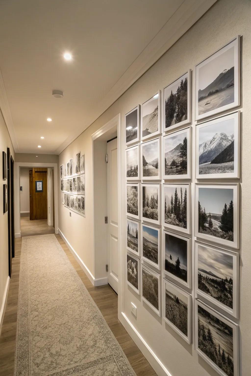 Landscape stickers creating a serene gallery wall in a home.
